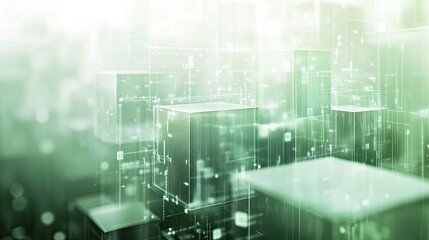 a green energy labyrinth with interconnected wind turbines and solar panels. The backdrop of digital data streams emphasizes the theme of environmental sustainability