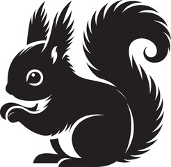 Vector illustration of Squirrel Silhouette isolated on white background