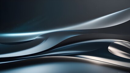 3D Rendering of Flowing Curve Lines, Abstract Background Illustration





