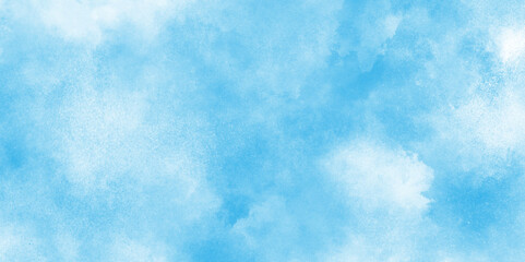 The morning fresh  sky blue texture clouds, watercolor texture and watercolor and grunge blue paper, watercolor abstract painting of blue grunge texture.