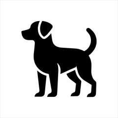 Black dog silhouette icon vector illustration design on white background.