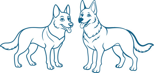 Dog vector art illustrations design