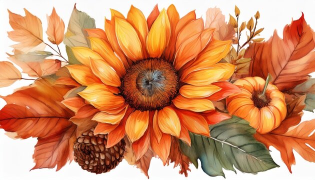 recommend clip art: Watercolor Fall Sunflower , rustic clipart. Autumn Harvest Clip Art, Thanksgiving Day art,