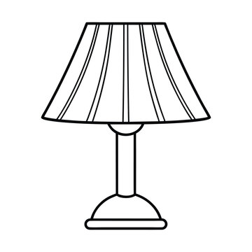 Naklejki table lamp line art vector illustration.