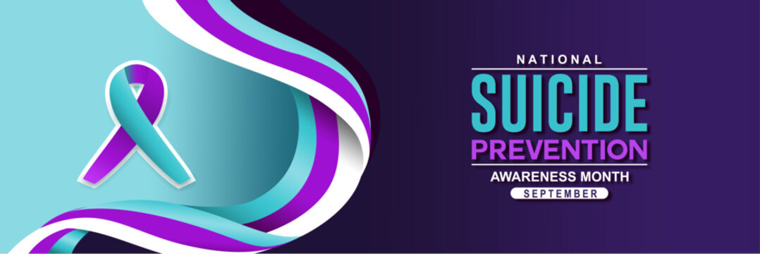 National Suicide Prevention Awareness Month. Humans, moons and more. September marks National Suicide Prevention Month – a month to remember the lives lost to suicide background and template