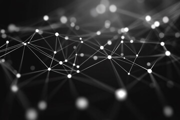 Abstract Network Connections Background with White Nodes and Lines