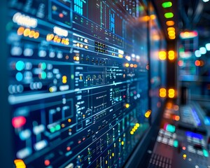 Fototapeta premium Smart Grid Control Center Manages Efficient Renewable Energy Flow