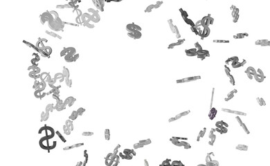 3d dollar symbol falling