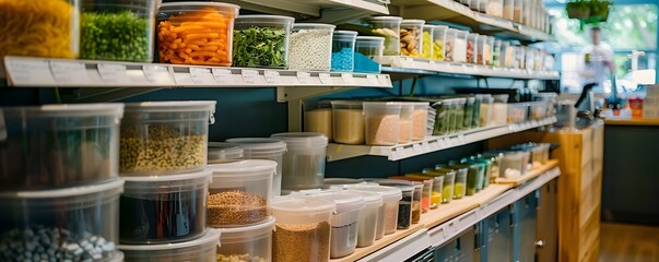 Zero Waste Grocery Store with Bulk Bins and Reusable Containers Modern and Clean Interior Design