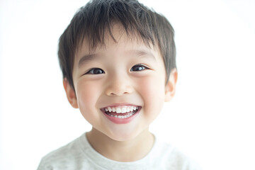 Child positive smile, happy and joyful kid, happy children's day