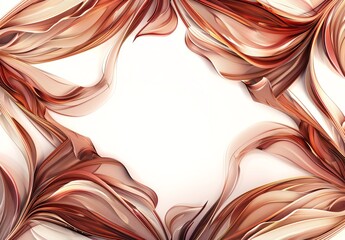 Elegant 3D Frame with Decorative Elements in Golden Color Design.