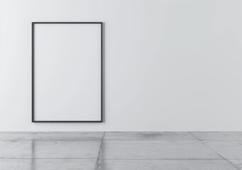 Minimalistic 3D Render of a Horizontal Frame with Black Border.