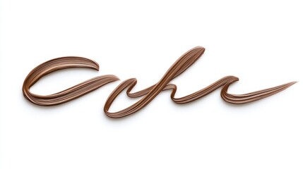 A close up of the word 'yh' written in chocolate, AI