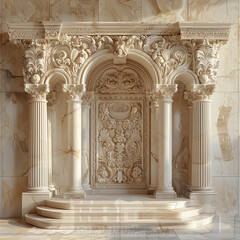 Fototapeta premium Marble sculpture adorned with elegant engravings and intricate details. 