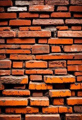 Fototapeta premium vibrant detailed view weathered brick surface showcasing rich textures colors intricate patterns, aged, antique, art, background, brickwork, craftsmanship