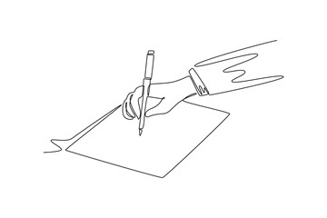 Budget planning concept. Single line draw design vector graphic illustration.