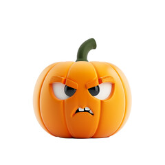 3d pumpkin charachter isolated on a transparent background 