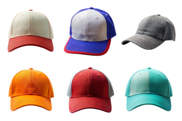 Side View of Hat Cap with Clipping Path on Transparent Background – PNG Format