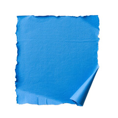 Obraz premium Blue ripped paper sheet isolated on a transparent background 
