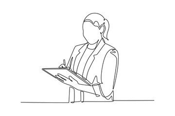 Budget planning concept. Single line draw design vector graphic illustration.