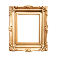 Vintage Gold Frame isolated on a transparent background 
