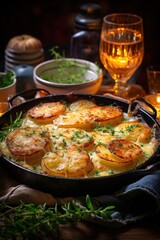 Gratin Dauphinois with Gruyere Cheese. Best For Banner, Flyer, and Poster