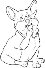 Corgi Referee Whistle Animal Vector Graphic Art Illustration