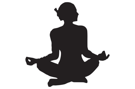 recommend clip art: a woman doing yoga silhouette vector design