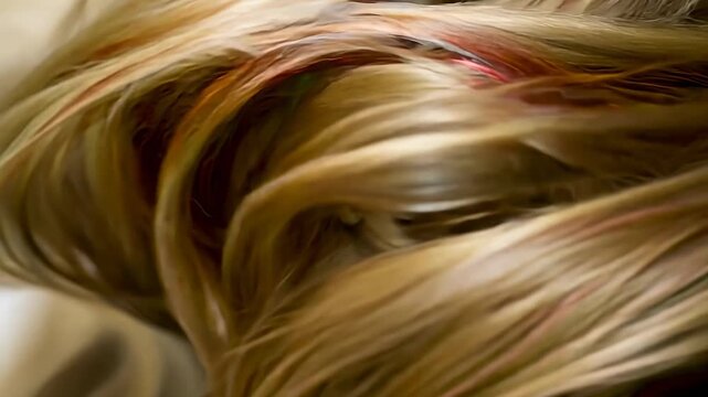 Abstract colorful time lapse with hair and motion design animation