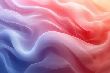 Fototapeta premium A mesmerizing abstract image featuring soft, flowing waves of fabric-like textures in soothing pastel shades of pink, purple, and orange.