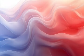 Obraz premium A mesmerizing abstract image featuring soft, flowing waves of fabric-like textures in soothing pastel shades of pink, purple, and orange.
