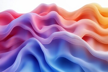 Obraz premium A mesmerizing abstract composition featuring fluid, wave-like forms in a gradient of vivid colors.