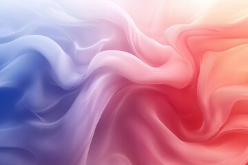 Obraz premium A mesmerizing abstract image featuring soft, flowing waves of fabric-like textures in soothing pastel shades of pink, purple, and orange.