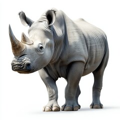 Obraz premium Stunning close-up of a rhinoceros showcasing its distinct features and textured skin, perfect for wildlife and nature projects.