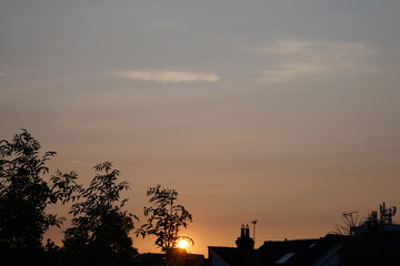 sunset in the city