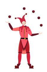Joker juggling icon cartoon vector 