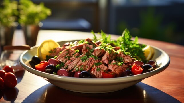 Tuna Puttanesca with Kalamata Olives. Best For Banner, Flyer, and Poster