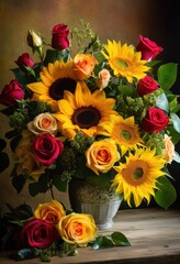 Obraz premium vibrant floral arrangements showcasing memorable tributes colorful blooms elegant designs celebrations remembrances, flowers, bouquet, petals, garden