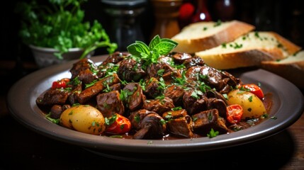Beef Bourguignon with Pearl Onions. Best For Banner, Flyer, and Poster