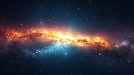 Fototapeta premium A stunning depiction of a galaxy with vibrant colors and twinkling stars in the cosmos.