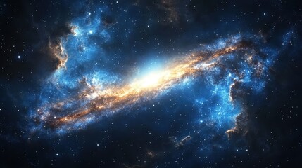 Obraz premium A stunning depiction of a galaxy, showcasing vibrant colors and cosmic elements.