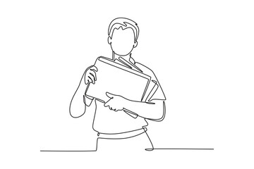 Work and play hard concept. Single line draw design vector graphic illustration.