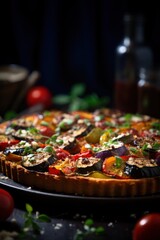 Ratatouille Tart with Herbed Crust. Best For Banner, Flyer, and Poster