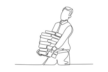 Work and play hard concept. Single line draw design vector graphic illustration.