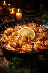 Shrimp Scampi with Garlic Parmesan. Best For Banner, Flyer, and Poster