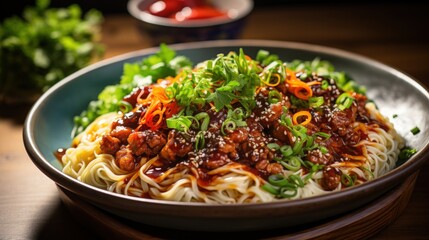 Szechuan Dan Dan Noodles. Best For Banner, Flyer, and Poster