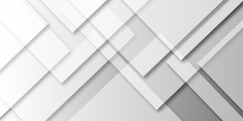 Modern luxury pattern of geometric white and gray color background, Elegant abstract background with grey lines with shadow. white paper transparent material in triangle technology and square shapes i