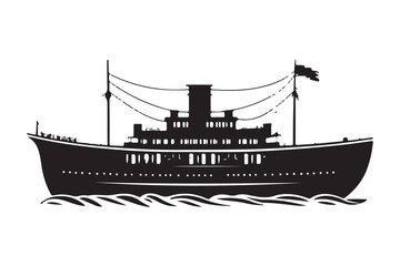 Boat Silhouette, Ship Silhouette, Vector Silhouette, Nautical Vector, Marine Design, Ocean Silhouette, SailingVector, ShipOutline, BoatVectorArt, SilhouetteGraphics, SeaVesselVector,