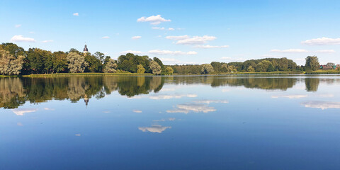 Landscape shot of the lake. Nature