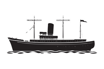 Boat Silhouette, Ship Silhouette, Vector Silhouette, Nautical Vector, Marine Design, Ocean Silhouette, SailingVector, ShipOutline, BoatVectorArt, SilhouetteGraphics, SeaVesselVector,